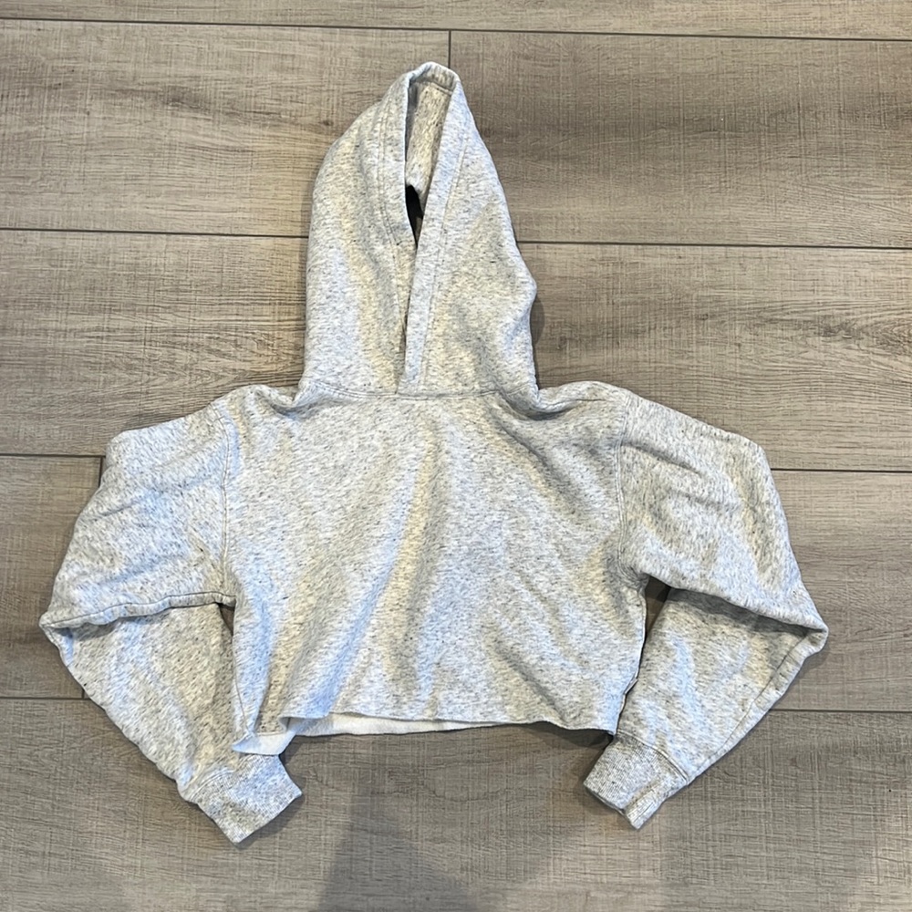 TNA cropped grey hoodie in size XS